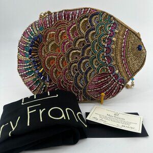 Mary Frances Rainbow Fish Beaded Crossbody Bag